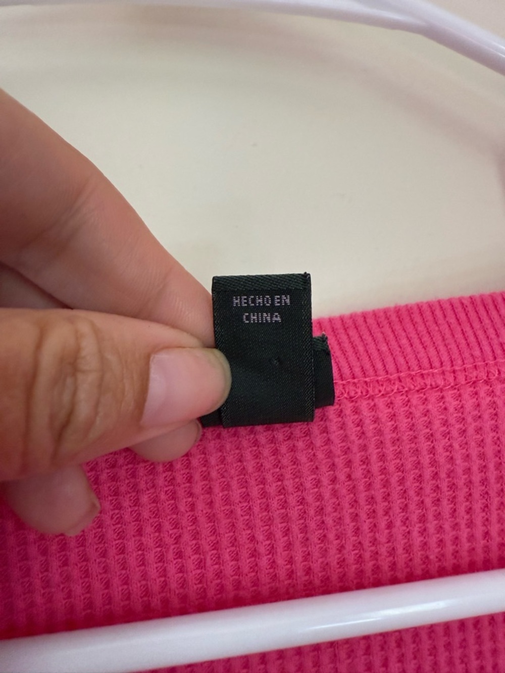 wild fable Bright Pink V-Notch Waffle Knit Long Sleeve Top - Picture 3 of 8